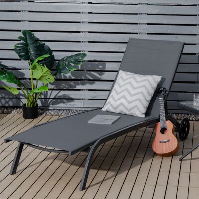 Costway Sonnenliege Gartenliege aus Metall bis 150kg belastbar Liegestuhl mit Rollen Grau Costway Sonnenliege Gartenliege aus Metall bis 150kg belastbar Liegestuhl mit Rollen Grau