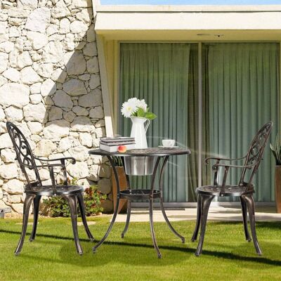 Costway 3- Teiliges Bistro-Set aus Gussaluminium für den Außenbereich Antikbronze Costway 3- Teiliges Bistro-Set aus Gussaluminium für den Außenbereich Antikbronze