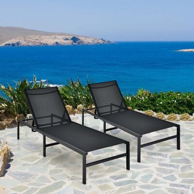 Costway Sonnenliegestuhl für Außenbereich Anpassbarer Liegestuhl 64 x 198 x 67 - 103 cm Schwarz Costway Sonnenliegestuhl für Außenbereich Anpassbarer Liegestuhl 64 x 198 x 67 - 103 cm Schwarz