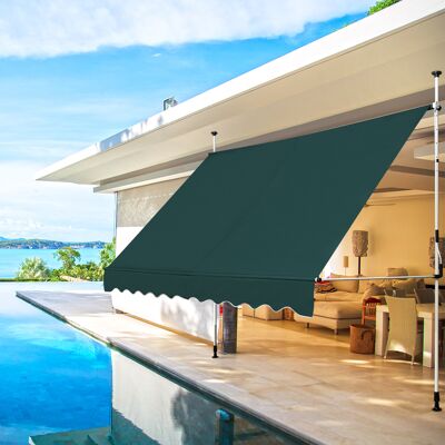 Costway Klemmmarkise 300 cm breit Balkonmarkise ohne Bohren UV-beständig höhenverstellbar Grün Costway Klemmmarkise 300 cm breit Balkonmarkise ohne Bohren UV-beständig höhenverstellbar Grün