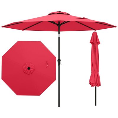 Costway Ø270 cm Sonnenschirm mit Kurbel Beidseitig um 35° Knickbarer Gartenschirm Terrassenschirm Rot Costway Ø270 cm Sonnenschirm mit Kurbel Beidseitig um 35° Knickbarer Gartenschirm Terrassenschirm Rot