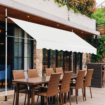 Costway Ausfahrbarer Baldachin Sonnenschutz mit manueller Kurbel höhenverstellbar 250 x 120 cm Beige Costway Ausfahrbarer Baldachin Sonnenschutz mit manueller Kurbel höhenverstellbar 250 x 120 cm Beige