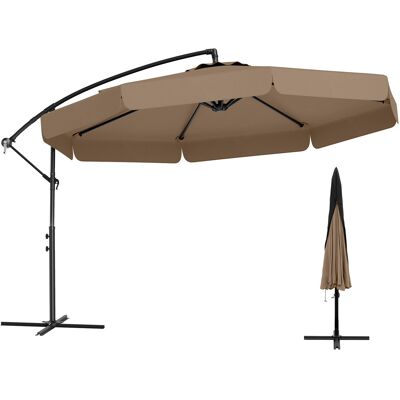 Costway Ø300 cm Sonnenschirm inkl. Schutzhülle & Kurbel & Volant Ampelschirm Gartenschirm Braun Costway Ø300 cm Sonnenschirm inkl. Schutzhülle & Kurbel & Volant Ampelschirm Gartenschirm Braun