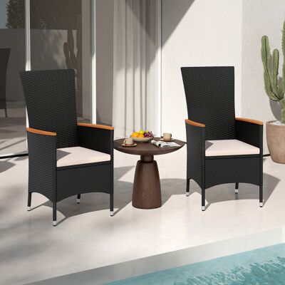 Costway 2er Set Gartenstühle mit Sitzkissen & Hochlehner Rattan Gartensessel bis 180 kg Belastbar Beige Costway 2er Set Gartenstühle mit Sitzkissen & Hochlehner Rattan Gartensessel bis 180 kg Belastbar Beige