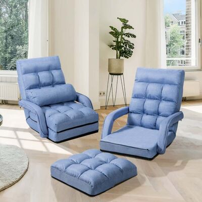 Costway Schlafsofa Lazy Klappsofa Schlafsessel für Zuhause und Büro Blau Costway Schlafsofa Lazy Klappsofa Schlafsessel für Zuhause und Büro Blau