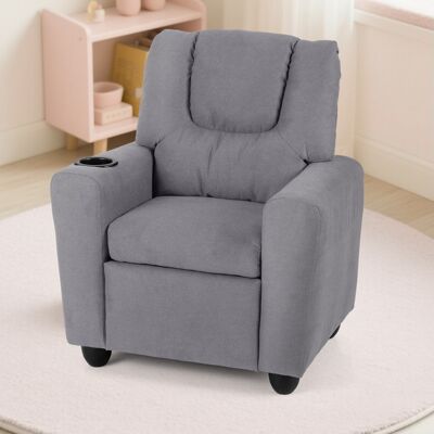 Costway Kindersessel mit Relaxfunktion & Verstellbarer Rückenlehne & Fußstütze Kindersofa Grau Costway Kindersessel mit Relaxfunktion & Verstellbarer Rückenlehne & Fußstütze Kindersofa Grau