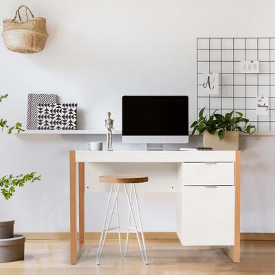 Costway Moderner Computer-Schreibtisch Schreibtisch mit Aufbewahrungsschrank 112,5 x 50 x 75 cm Weiß Costway Moderner Computer-Schreibtisch Schreibtisch mit Aufbewahrungsschrank 112,5 x 50 x 75 cm Weiß
