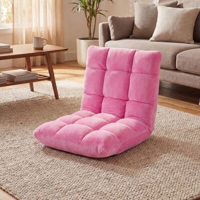 Costway Klappbarer Bodenstuhl Bodensessel mit Verstellbarer Rückenlehne & Hochdichtem Schaumstoff Rosa Costway Klappbarer Bodenstuhl Bodensessel mit Verstellbarer Rückenlehne & Hochdichtem Schaumstoff Rosa
