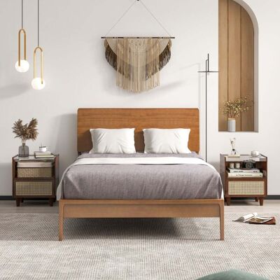 Costway - Bambus-Rattan Nachttisch - Bamboo - Nightstand Costway - Bambus-Rattan Nachttisch - Bamboo - Nightstand