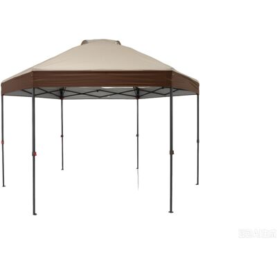 Costway 3,6 x 3,6m Pop Up Pavillon Wasserfester Gartenpavillon mit Verstellbarer Höhe Metallrahmen Braun Costway 3,6 x 3,6m Pop Up Pavillon Wasserfester Gartenpavillon mit Verstellbarer Höhe Metallrahmen Braun