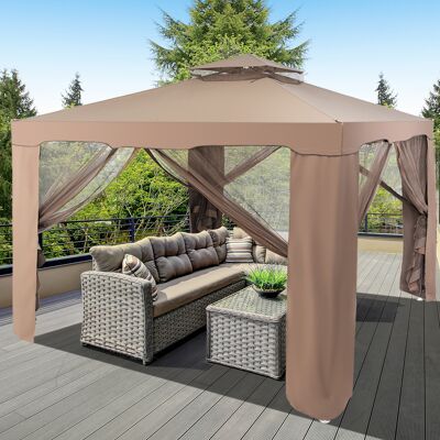 Costway Gartenpavillon Gartenzelt Camping Partyzelt mit 4 Seitenwänden 300 x 300 x 265 cm Braun Costway Gartenpavillon Gartenzelt Camping Partyzelt mit 4 Seitenwänden 300 x 300 x 265 cm Braun