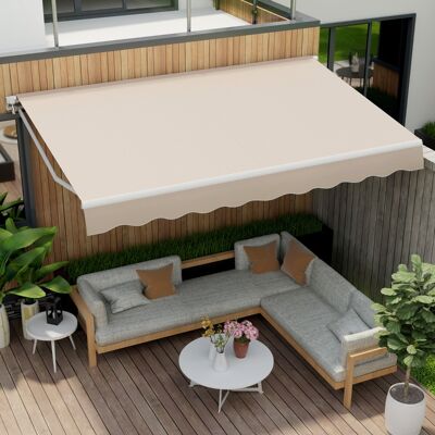 Costway Markise mit Kurbel Balkonmarkise Sonnenschutz Gelenkarmmarkise 400 x250 cm Beige Costway Markise mit Kurbel Balkonmarkise Sonnenschutz Gelenkarmmarkise 400 x250 cm Beige