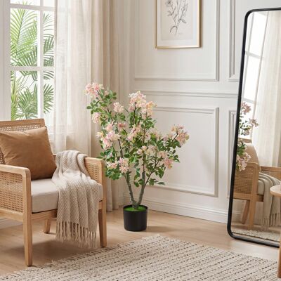 Costway 2er Set Künstlicher Impatiens Baum 90 cm Kunstpflanze im Topf mit 210 Seidenblumen und 55 Blättern Rosa Costway 2er Set Künstlicher Impatiens Baum 90 cm Kunstpflanze im Topf mit 210 Seidenblumen und 55 Blättern Rosa