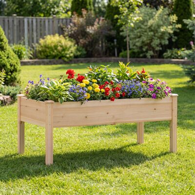 Costway Holz Hochbeet mit Ablauflöchern Pflanzkasten bis 130 kg Rechteckiges Kräuterbeet Anzuchtbeet Costway Holz Hochbeet mit Ablauflöchern Pflanzkasten bis 130 kg Rechteckiges Kräuterbeet Anzuchtbeet