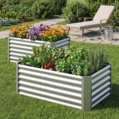 Costway Hochbeet Metall Rechteckiger Pflanzkasten aus Verzinktem Blech mit Offenem Boden 119,5 x 61,5 x 60,5 cm Costway Hochbeet Metall Rechteckiger Pflanzkasten aus Verzinktem Blech mit Offenem Boden 119,5 x 61,5 x 60,5 cm