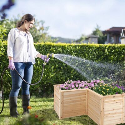 Costway Gartenbeet - 120x120x62cm Natur Hochbeet Costway Gartenbeet - 120x120x62cm Natur Hochbeet
