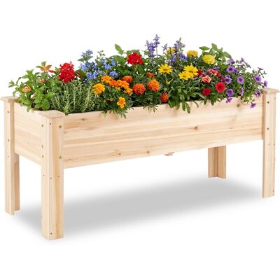 Costway Holz Hochbeet mit Ablauflöchern & L-Beinen Pflanzbeet bis 100 kg Blumenkübel Kräuterbeet Costway Holz Hochbeet mit Ablauflöchern & L-Beinen Pflanzbeet bis 100 kg Blumenkübel Kräuterbeet