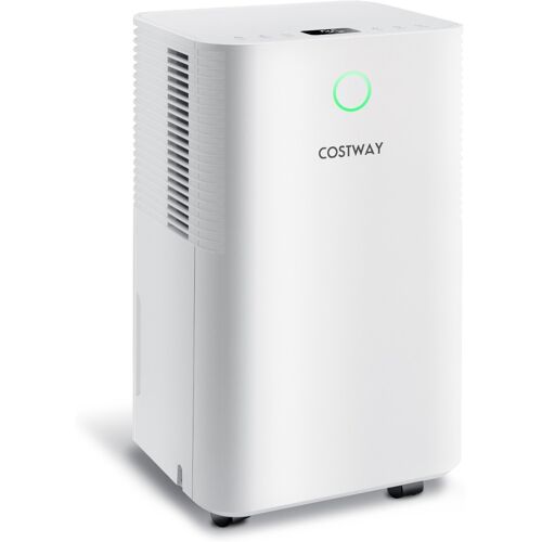Costway 15㎡ Entfeuchter 15L Entfeuchter mit 3 Modi Mobile Luftentfeuchter 25,5 x 22 x 45 cm Weiß
