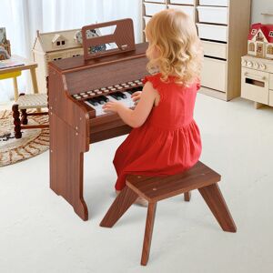 Costway 25 Tasten Mini Digitalpiano mit Hocker Kinder Klavier mit Einstellbarer Geschwindigkeit Braun Costway 25 Tasten Mini Digitalpiano mit Hocker Kinder Klavier mit Einstellbarer Geschwindigkeit Braun