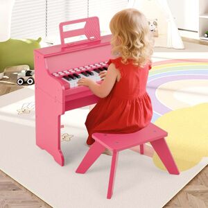 Costway 25 Tasten Mini Digitalpiano mit Hocker Kinder Klavier mit Einstellbarer Geschwindigkeit Rosa Costway 25 Tasten Mini Digitalpiano mit Hocker Kinder Klavier mit Einstellbarer Geschwindigkeit Rosa