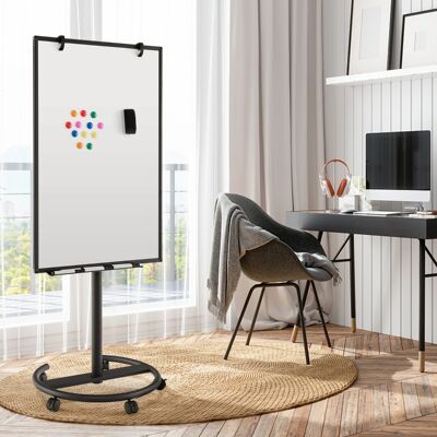 Costway Flipchart Ständer auf Rollen mit Magneten & Markern Whiteboard Höhenverstellbar bis 192 cm Costway Flipchart Ständer auf Rollen mit Magneten & Markern Whiteboard Höhenverstellbar bis 192 cm