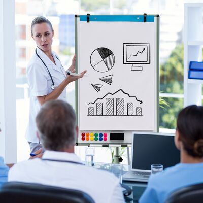 Costway Flipchart Ständer auf Rollen mit Magneten & Markern Höhenverstellbares Whiteboard Grün Costway Flipchart Ständer auf Rollen mit Magneten & Markern Höhenverstellbares Whiteboard Grün