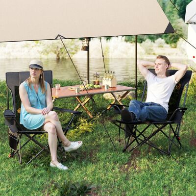 Costway 2er Set Campingstuhl mit Abnehmbarer Fußablage & Verstellbarer Rückenlehne & Kopfstütze Angelstuhl Grau Costway 2er Set Campingstuhl mit Abnehmbarer Fußablage & Verstellbarer Rückenlehne & Kopfstütze Angelstuhl Grau