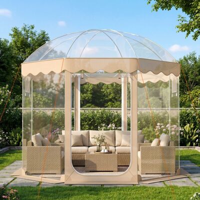 Costway Transparentes Pop up Zelt für 8-10 Personen mit 540°Blick & Tragetasche Wetterfestes Wurfzelt Costway Transparentes Pop up Zelt für 8-10 Personen mit 540°Blick & Tragetasche Wetterfestes Wurfzelt