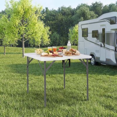 Costway Campingtisch Klappbar für 4 Personen Klapptisch aus HDPE mit Tragegriff Klappbarer Gartentisch Costway Campingtisch Klappbar für 4 Personen Klapptisch aus HDPE mit Tragegriff Klappbarer Gartentisch