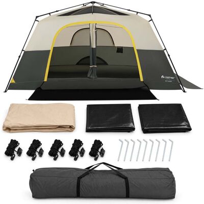 Costway Campingzelt für 10 Personen Familienzelt mit Belüftung Regenschutz & Tragetasche 399 x 267 x 201 cm Beige Costway Campingzelt für 10 Personen Familienzelt mit Belüftung Regenschutz & Tragetasche 399 x 267 x 201 cm Beige