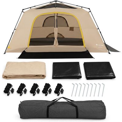 Costway Campingzelt für 10 Personen Familienzelt mit Belüftung Regenschutz & Tragetasche 399 x 267 x 201 cm Khaki Costway Campingzelt für 10 Personen Familienzelt mit Belüftung Regenschutz & Tragetasche 399 x 267 x 201 cm Khaki