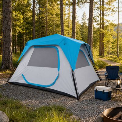 Costway Campingzelt für 6 Personen Wasserfestes Pop Up Zelt mit 5 Fenstern & Tür 316 x 280 x 185 cm Costway Campingzelt für 6 Personen Wasserfestes Pop Up Zelt mit 5 Fenstern & Tür 316 x 280 x 185 cm