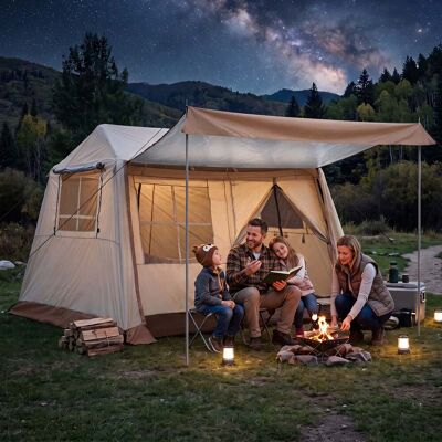 Costway Pop-Up Zelt für 4 Personen Faltbares Campingzelt mit 4 Mesh‑Fenstern und 2 Dachfenstern 275 x 245 x 188 cm Costway Pop-Up Zelt für 4 Personen Faltbares Campingzelt mit 4 Mesh‑Fenstern und 2 Dachfenstern 275 x 245 x 188 cm
