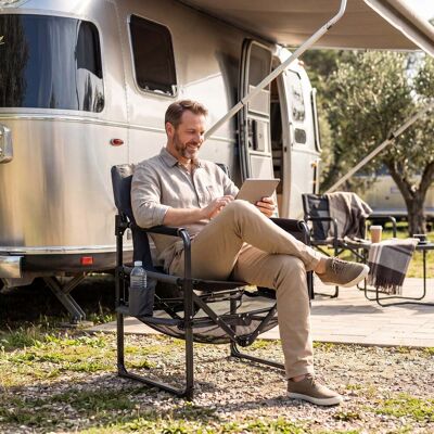 Costway Regiestuhl Klappbar Campingstuhl mit Mesh-Ablage Getränkehalter & Flaschenöffner bis 150 kg Belastbar Schwarz Costway Regiestuhl Klappbar Campingstuhl mit Mesh-Ablage Getränkehalter & Flaschenöffner bis 150 kg Belastbar Schwarz