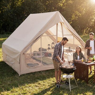 Costway Aufblasbares Zelt für 4 Personen Campingzelt mit 2 Türen Mesh-Fenstern & Dachfenster Costway Aufblasbares Zelt für 4 Personen Campingzelt mit 2 Türen Mesh-Fenstern & Dachfenster