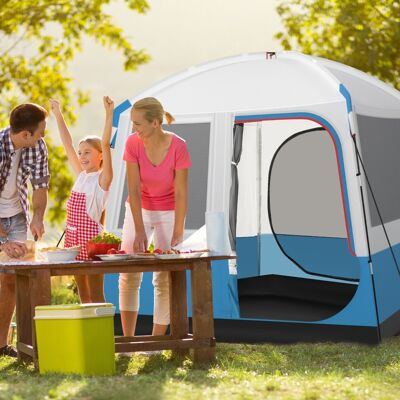 Costway 5 Personen Campingzelt mit Großer Netztür & Netzfenstern & Tragetasche Wasserdichtes Reisezelt Costway 5 Personen Campingzelt mit Großer Netztür & Netzfenstern & Tragetasche Wasserdichtes Reisezelt