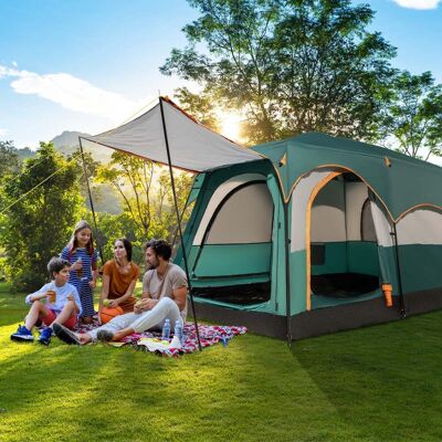 Costway Campingzelt für 6 Personen mit 2-Raum-Trennwand & Regenschutz & PE-Plane & Netzfenstern Costway Campingzelt für 6 Personen mit 2-Raum-Trennwand & Regenschutz & PE-Plane & Netzfenstern