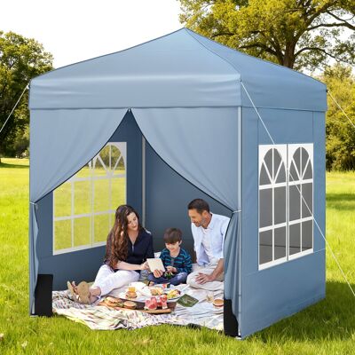 Costway Pop Up Pavillon 2 x 2m Klappbarer Gartenpavillon mit Abnehmbaren Seitenwänden Grau Costway Pop Up Pavillon 2 x 2m Klappbarer Gartenpavillon mit Abnehmbaren Seitenwänden Grau