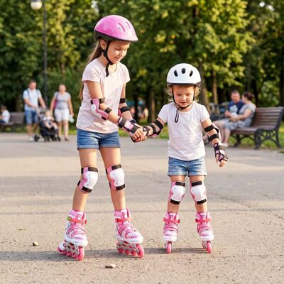 Costway Inline Skates Kinder 4 Größen Verstellbare Inline-Skates mit leuchtenden Rädern Rosa L Costway Inline Skates Kinder 4 Größen Verstellbare Inline-Skates mit leuchtenden Rädern Rosa L