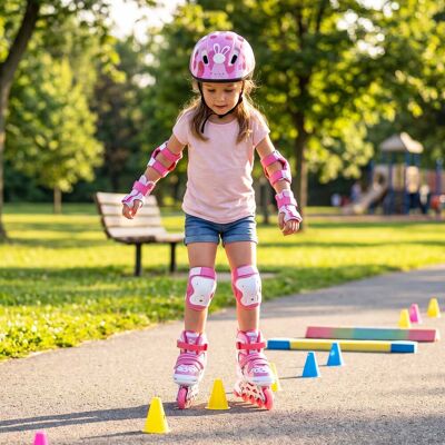 Costway Inline Skates Kinder 4 Größen Verstellbare Inline-Skates mit leuchtenden Rädern Rosa S Costway Inline Skates Kinder 4 Größen Verstellbare Inline-Skates mit leuchtenden Rädern Rosa S