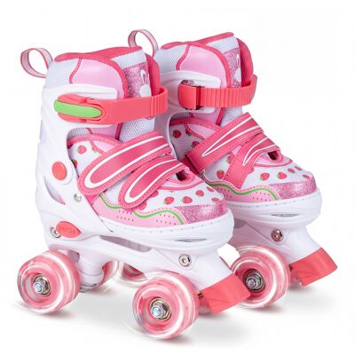 Costway Kinder Rollschuhe Rollerskates mit 4 Größen Verstellbar und LED Rädern Rosa 30-33 Costway Kinder Rollschuhe Rollerskates mit 4 Größen Verstellbar und LED Rädern Rosa 30-33