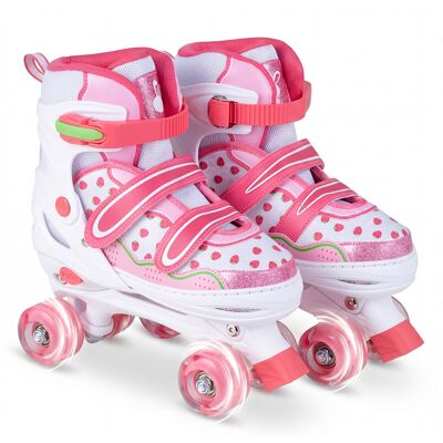 Costway Kinder Rollschuhe Rollerskates mit 4 Größen Verstellbar und LED Rädern Rosa 38-41 Costway Kinder Rollschuhe Rollerskates mit 4 Größen Verstellbar und LED Rädern Rosa 38-41