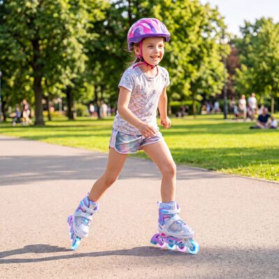Costway Inliner für Kinder Inline Skates 4 Größen Verstellbar Kinderrollschuhe mit Leuchtenden Rädern Blau M Costway Inliner für Kinder Inline Skates 4 Größen Verstellbar Kinderrollschuhe mit Leuchtenden Rädern Blau M