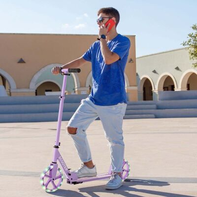 Costway Scooter Roller klappbar Tretroller höhenverstellbar Cityroller 100kg Tragkraft Lila Costway Scooter Roller klappbar Tretroller höhenverstellbar Cityroller 100kg Tragkraft Lila