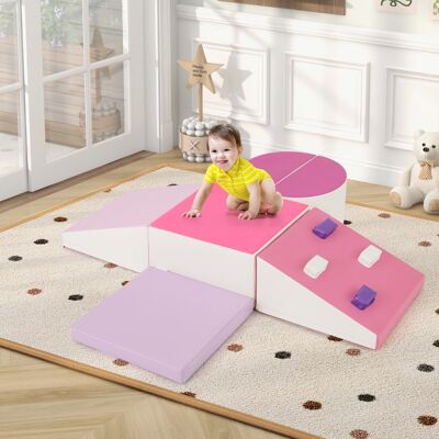 Costway Kinder Schaumstoff Kletterblöcke - Rosa - Indoor Spielzeug Costway Kinder Schaumstoff Kletterblöcke - Rosa - Indoor Spielzeug
