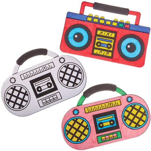 Baker Ross Ausmalbare Wuschelkunst Boombox (pro Set 6) Bastelsets