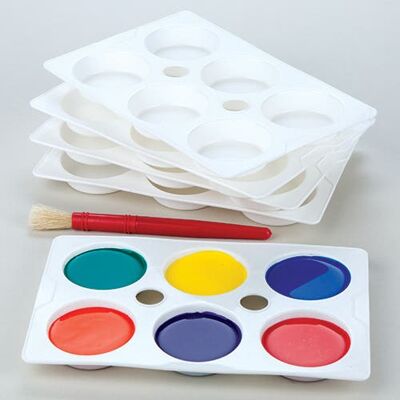 Baker Ross Malpalette aus Kunststoff mit 6 Näpfen (pro Set 5) Bastelmaterial Baker Ross Malpalette aus Kunststoff mit 6 Näpfen (pro Set 5) Bastelmaterial