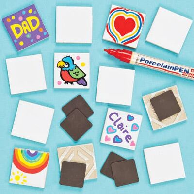 Baker Ross Glasierte Keramikfliesenmagnete (pro Set 10) Bastelbedarf Verzierung & Dekorationen Baker Ross Glasierte Keramikfliesenmagnete (pro Set 10) Bastelbedarf Verzierung & Dekorationen