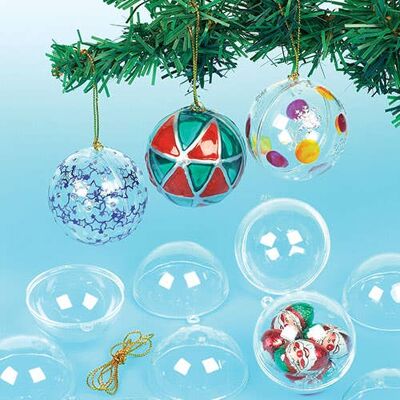 Baker Ross Transparente Weihnachtskugeln zum Aufhängen (pro Set 12) Bastelaktivitäten zu Weihnachten Baker Ross Transparente Weihnachtskugeln zum Aufhängen (pro Set 12) Bastelaktivitäten zu Weihnachten