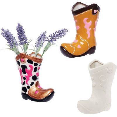 Baker Ross Vase Cowboystiefel aus Keramik (pro Set 2) Baker Ross Vase Cowboystiefel aus Keramik (pro Set 2)